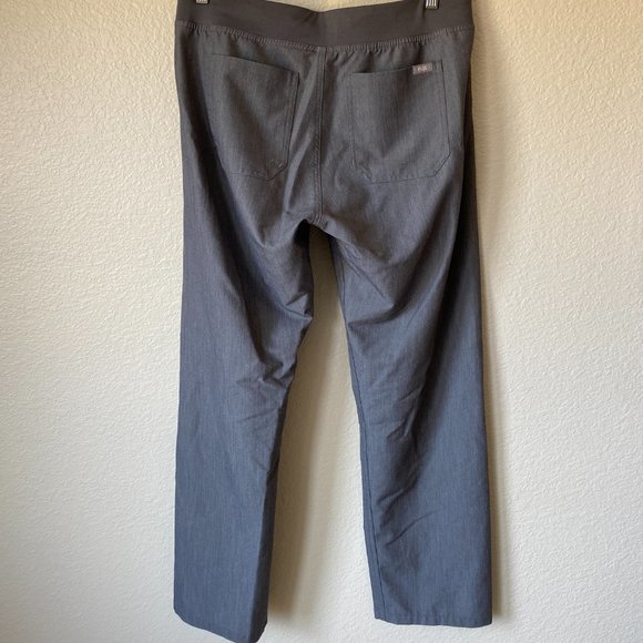 FIGS Technical Collection Scrub Pants Graphite Gray Teal Drawstring Size Medium - Picture 2 of 16